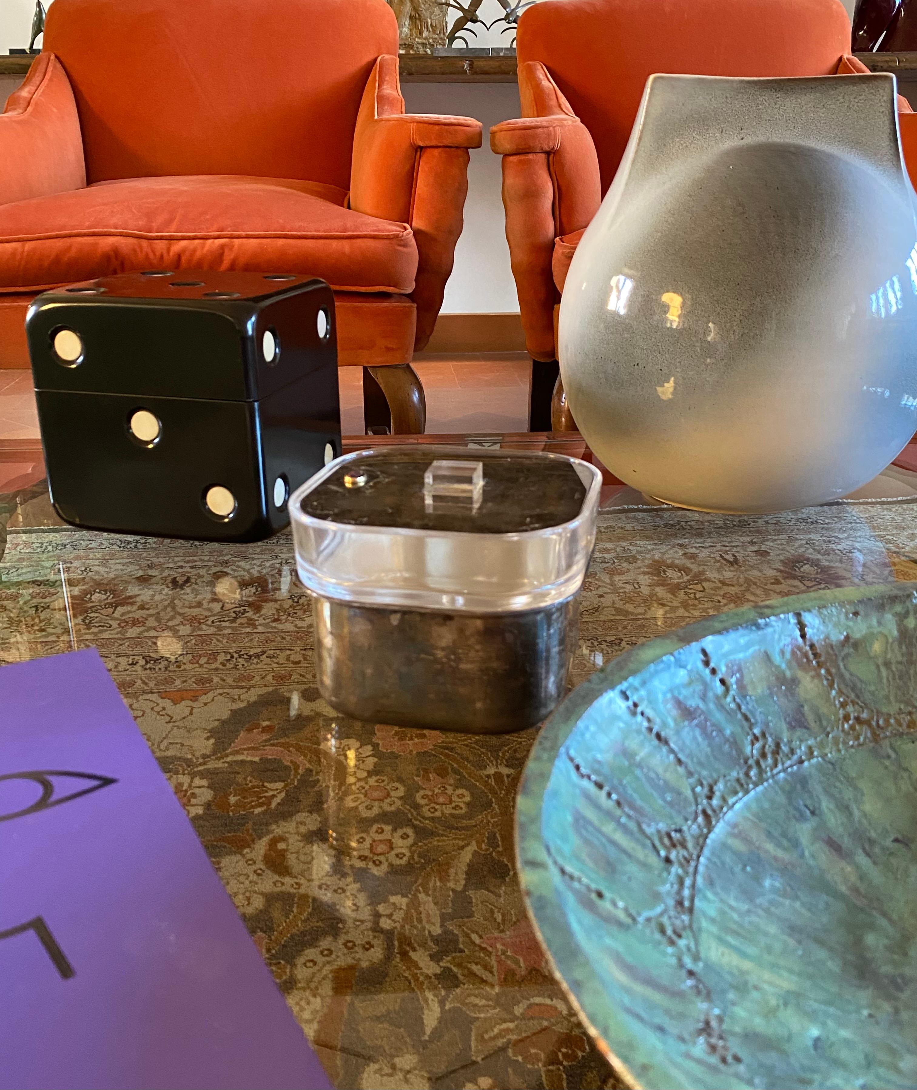Mid-century silver-plated and glass ice bucket, Sambonet Italy 1970s in vendita 8