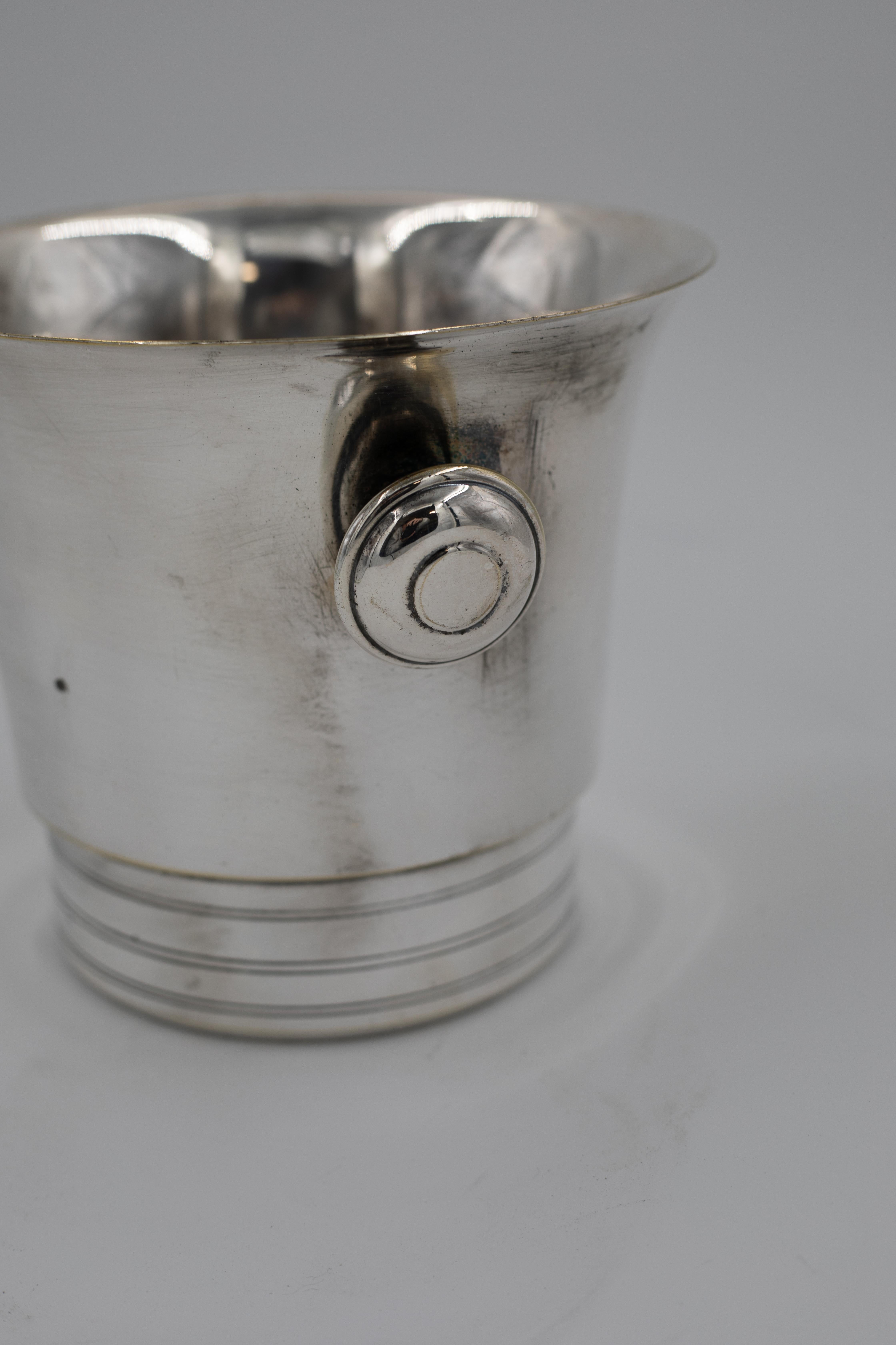 Rafraîchisseur à champagne ou à vin du milieu du siècle, en métal argenté en vente 3