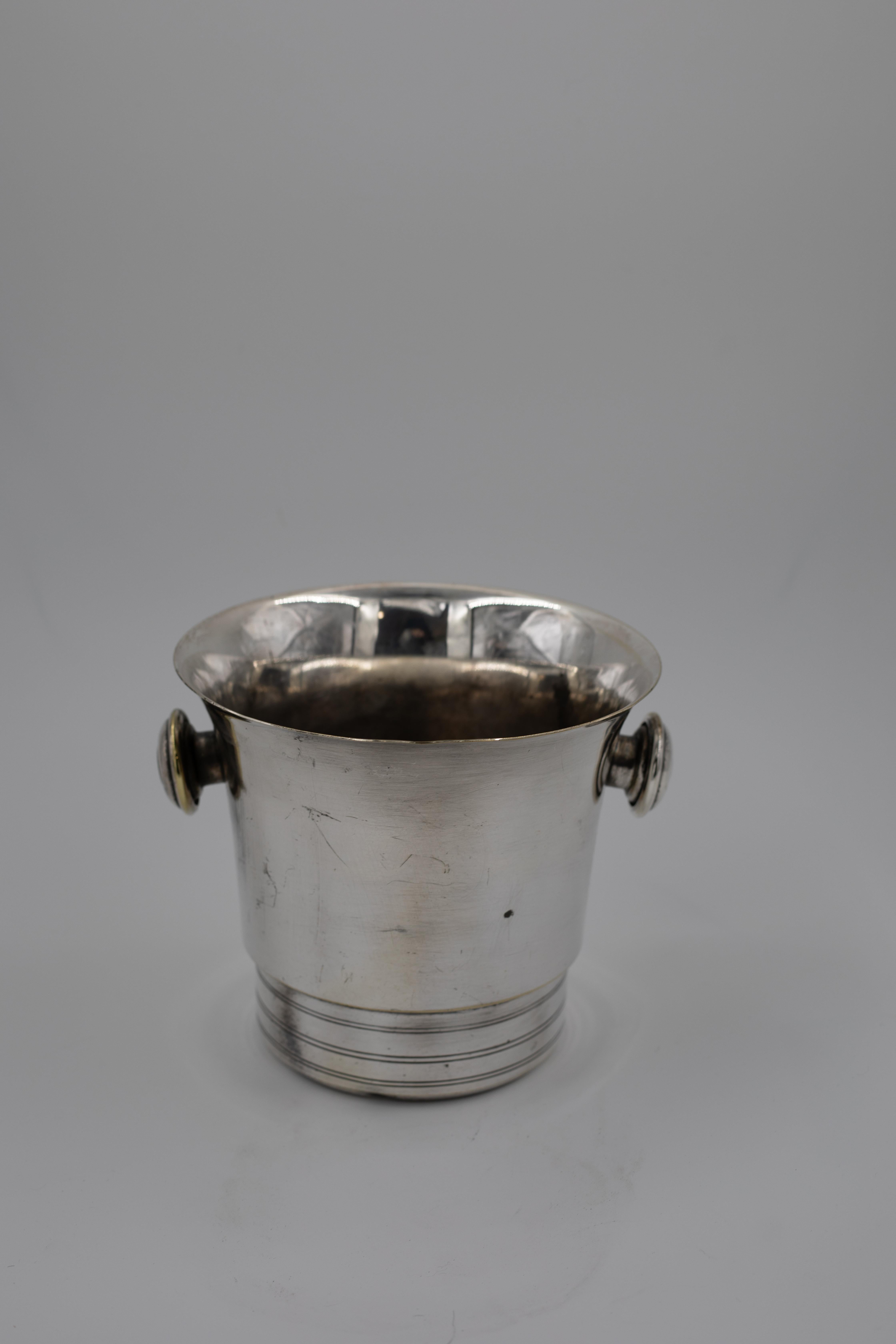 Rafraîchisseur à champagne ou à vin du milieu du siècle, en métal argenté en vente 4