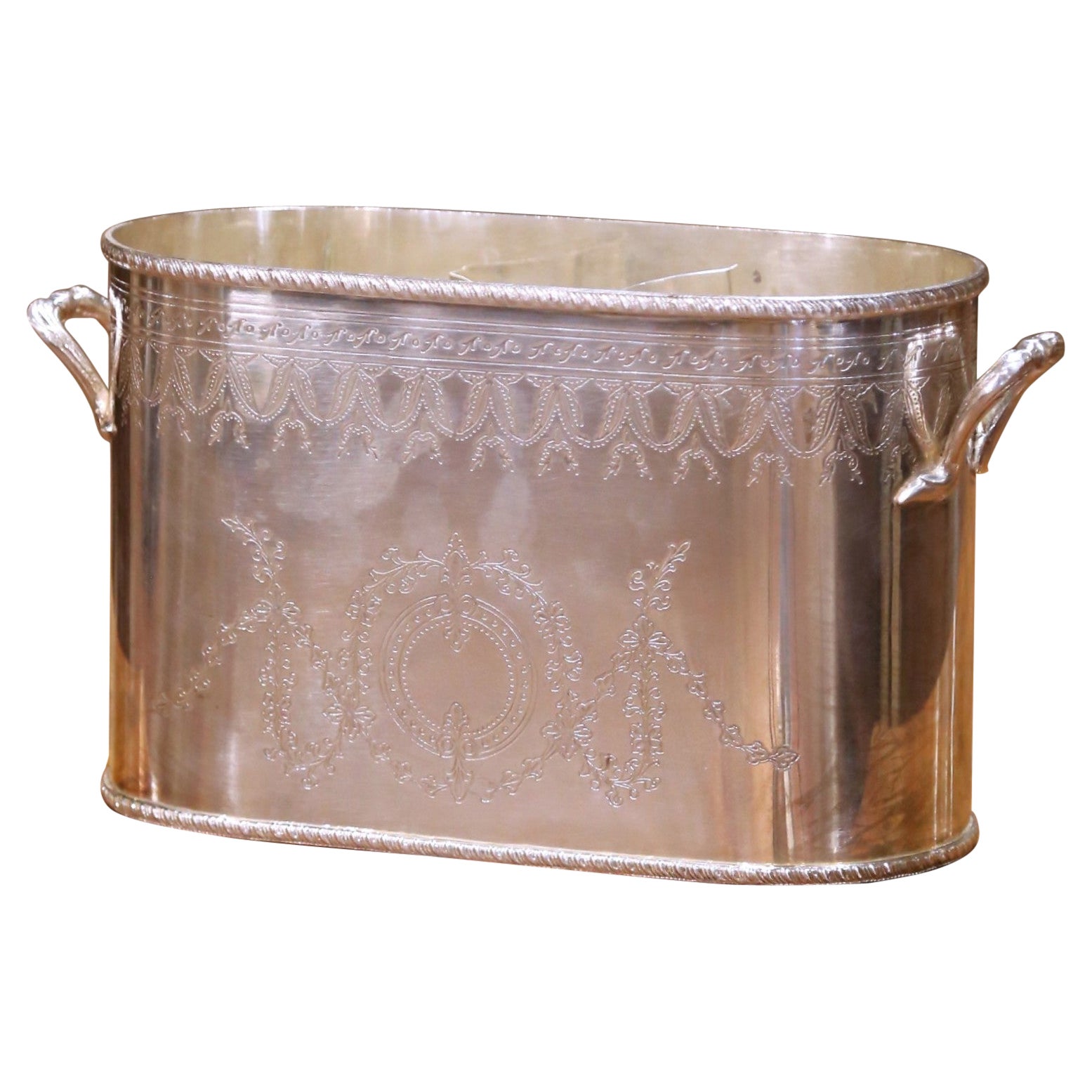 Portabottiglie da vino inglese placcato in argento di metà secolo di International Silver Co. in vendita