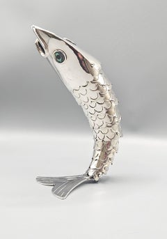 Mid Century Silver Plated Fish Bottle Opener, Los Castillo, Mexico, 1960s