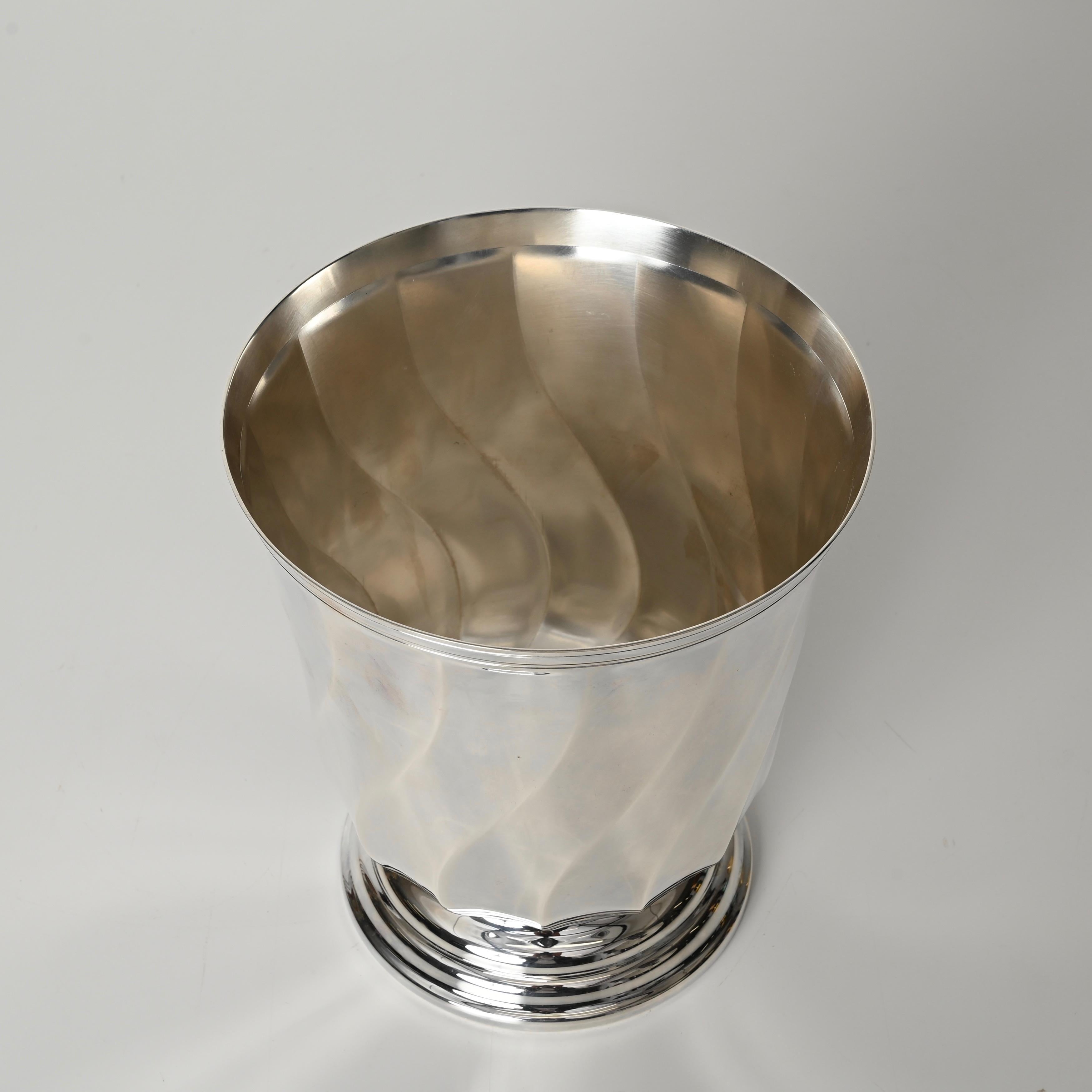 Mid-Century Silver Plated Ice Bucket Signed by Christofle, France 1980s 10