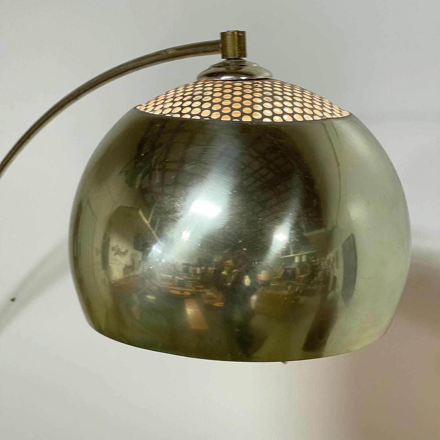 Mid-Century Silver Plated Italian Arc Floor Lamp In Good Condition In Spokane Valley, WA