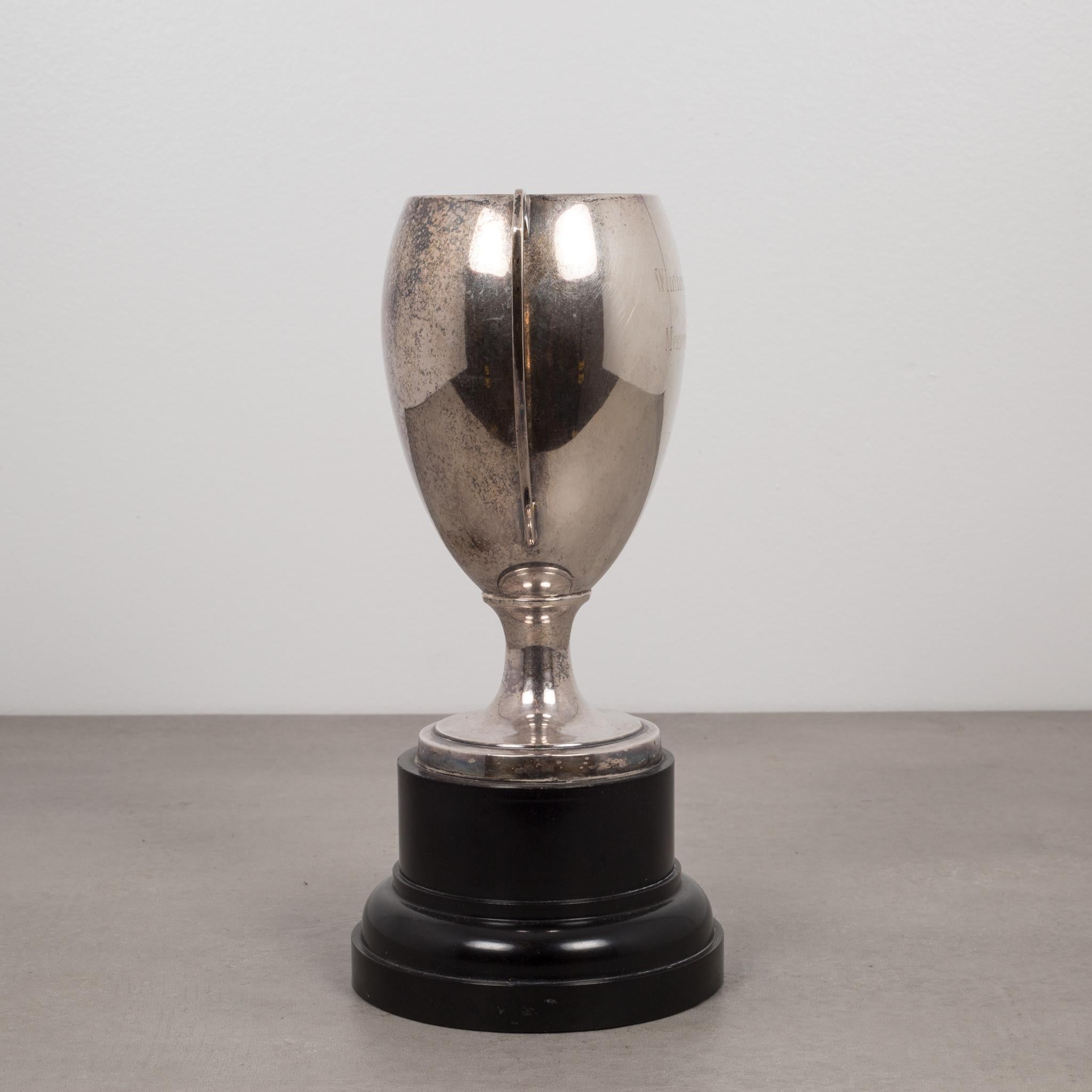 Mid-century Silver Plated Loving Cup Trophy, 1972 In Good Condition In San Francisco, CA