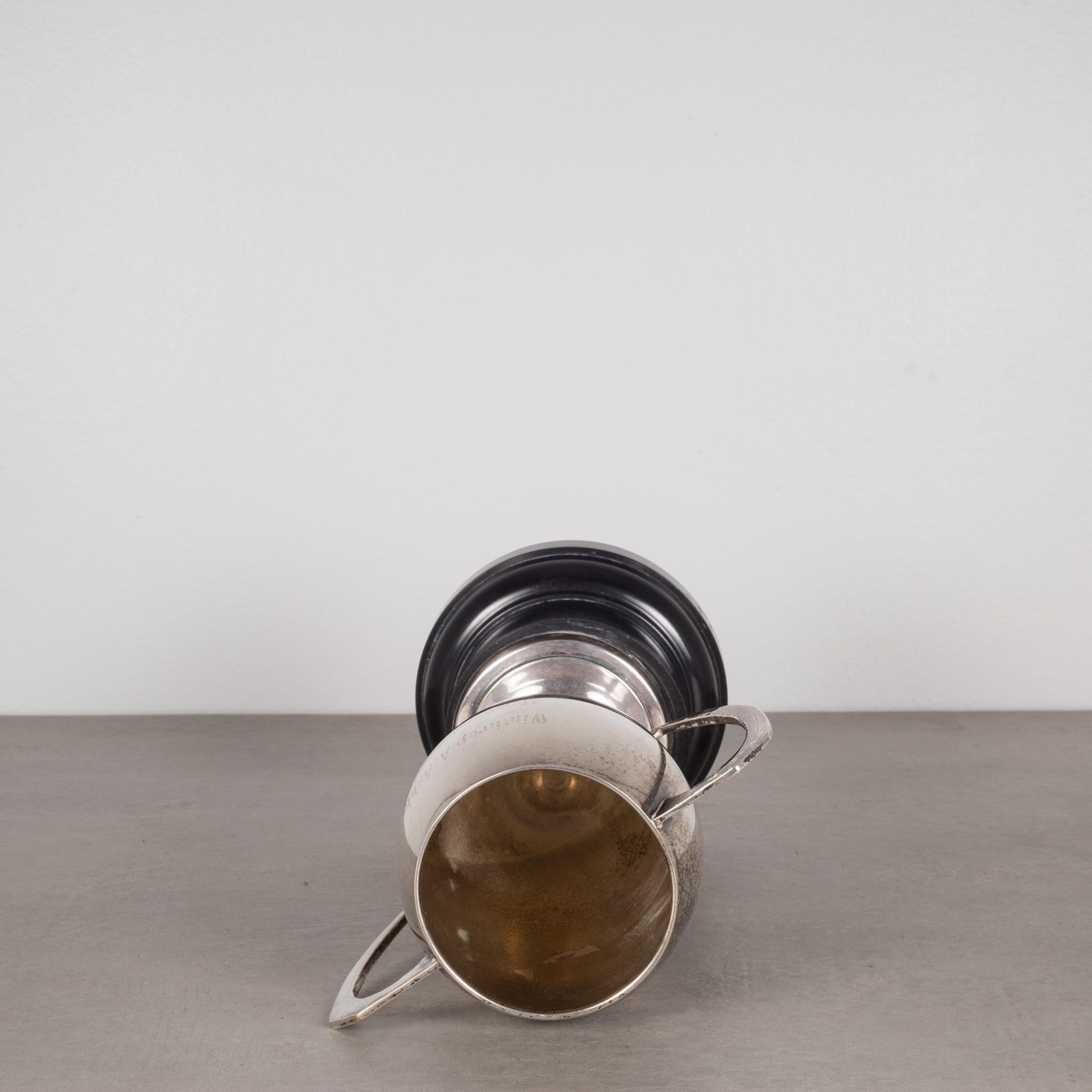 20th Century Mid-century Silver Plated Loving Cup Trophy, 1972