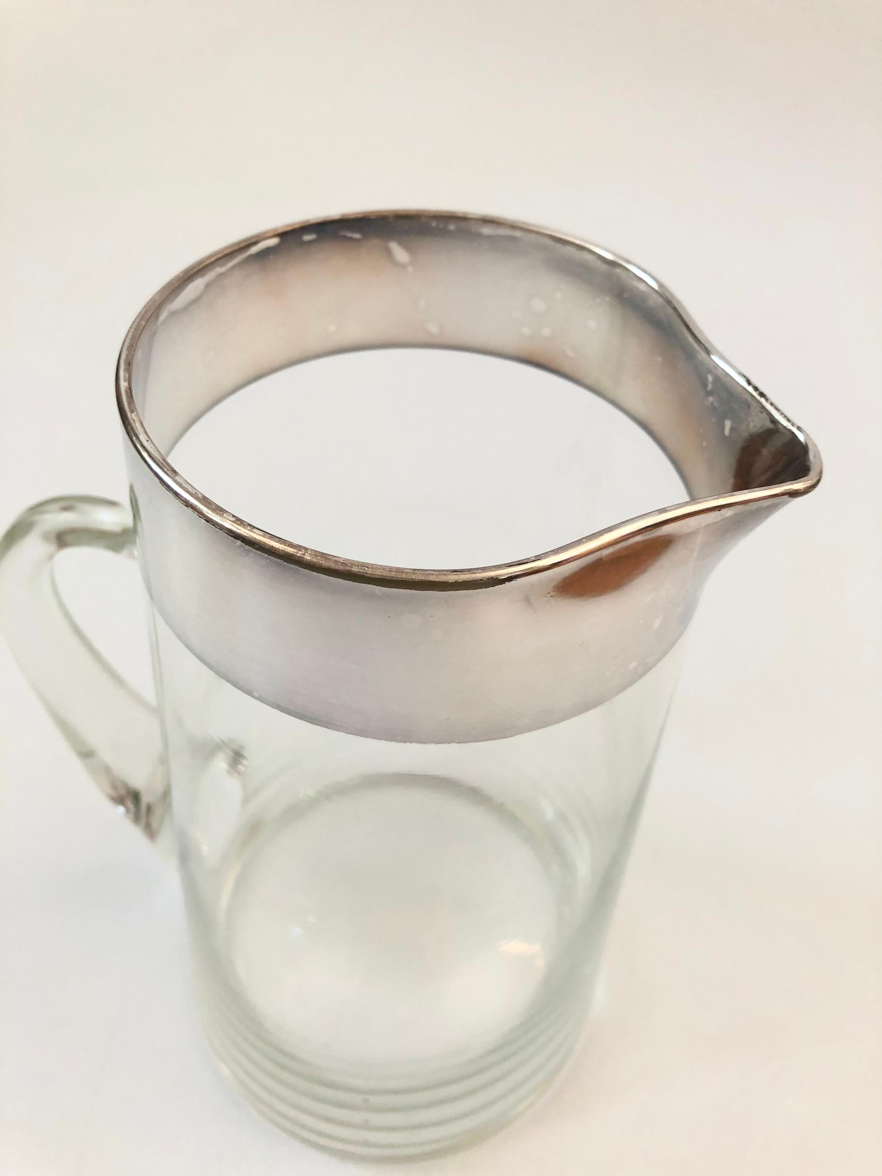 mid century glass pitcher
