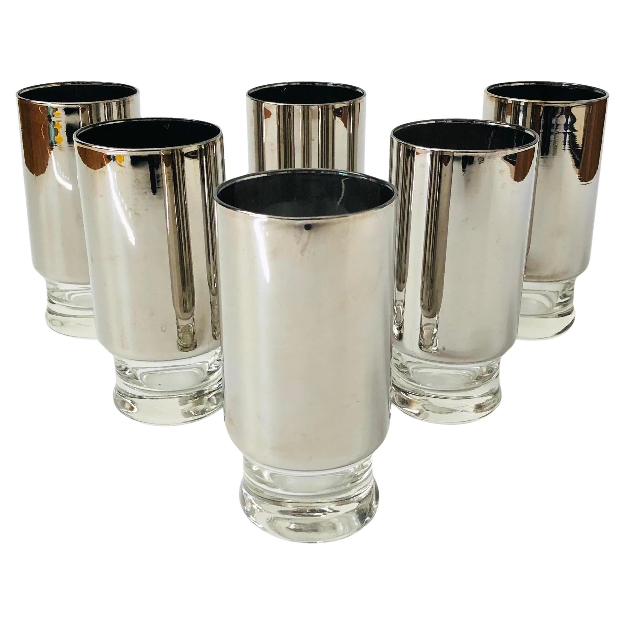 Mid Century Silver Tumblers - Set of 6 For Sale