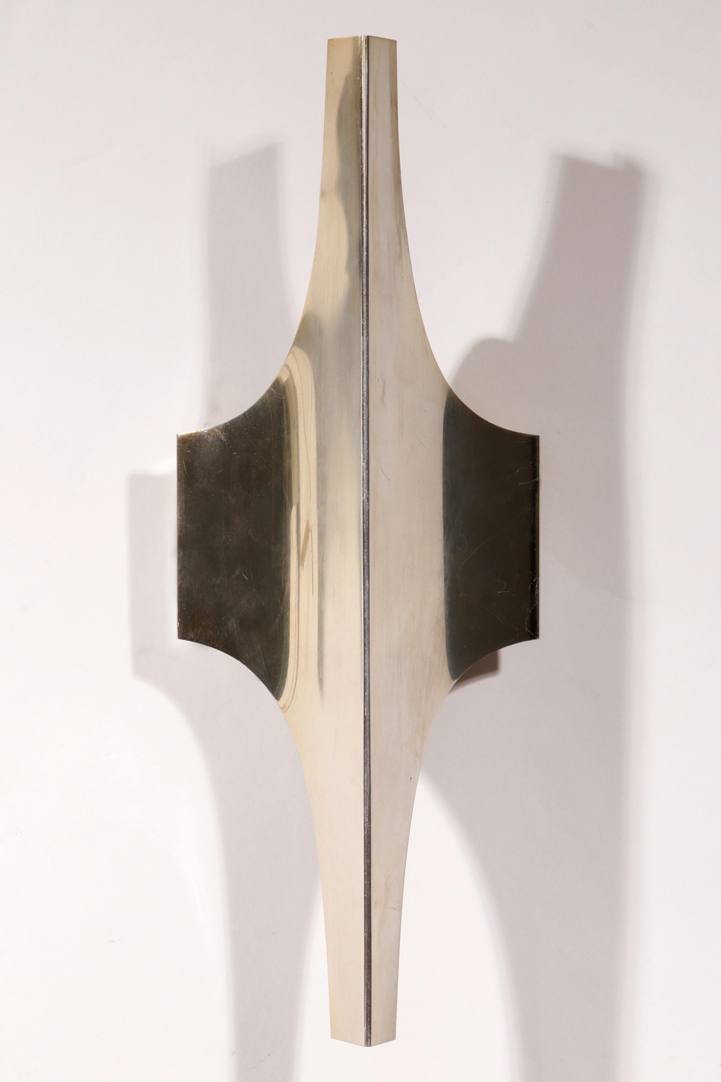 Mid-Century Silver Wall Lamp by Wilhelm Braun Feldweg – Doria Leuchten, Germany For Sale 4