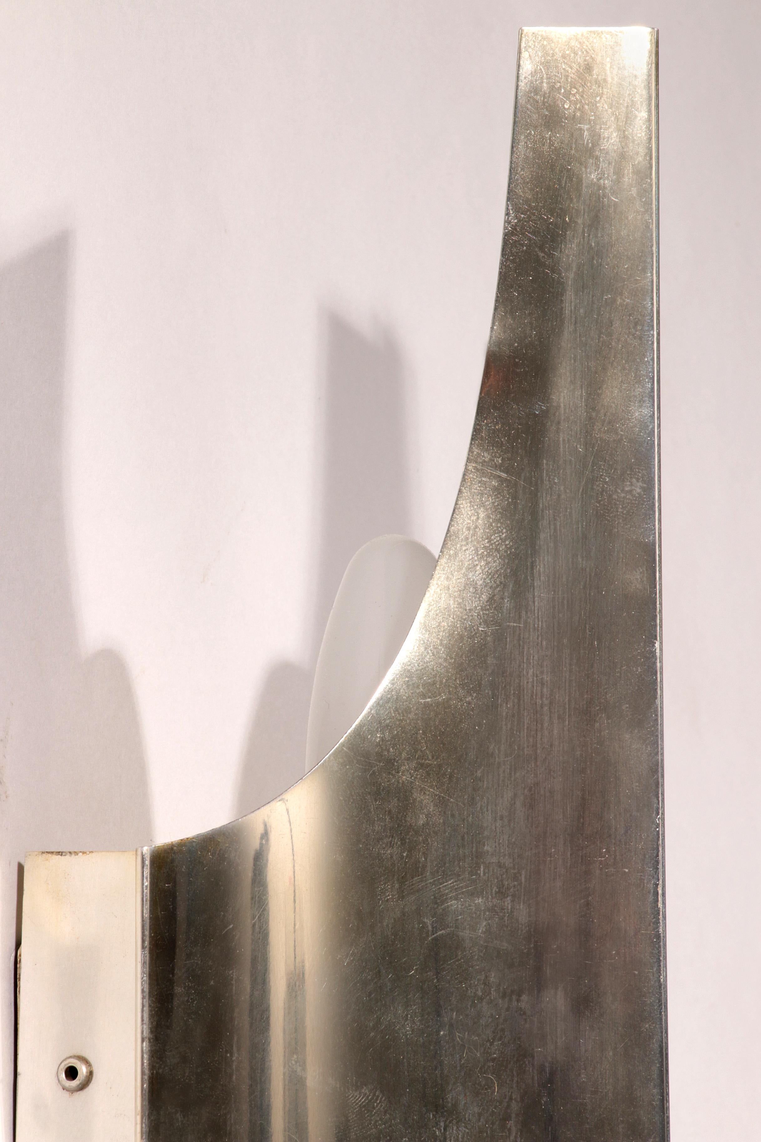 Mid-Century Silver Wall Lamp by Wilhelm Braun Feldweg – Doria Leuchten, Germany For Sale 6