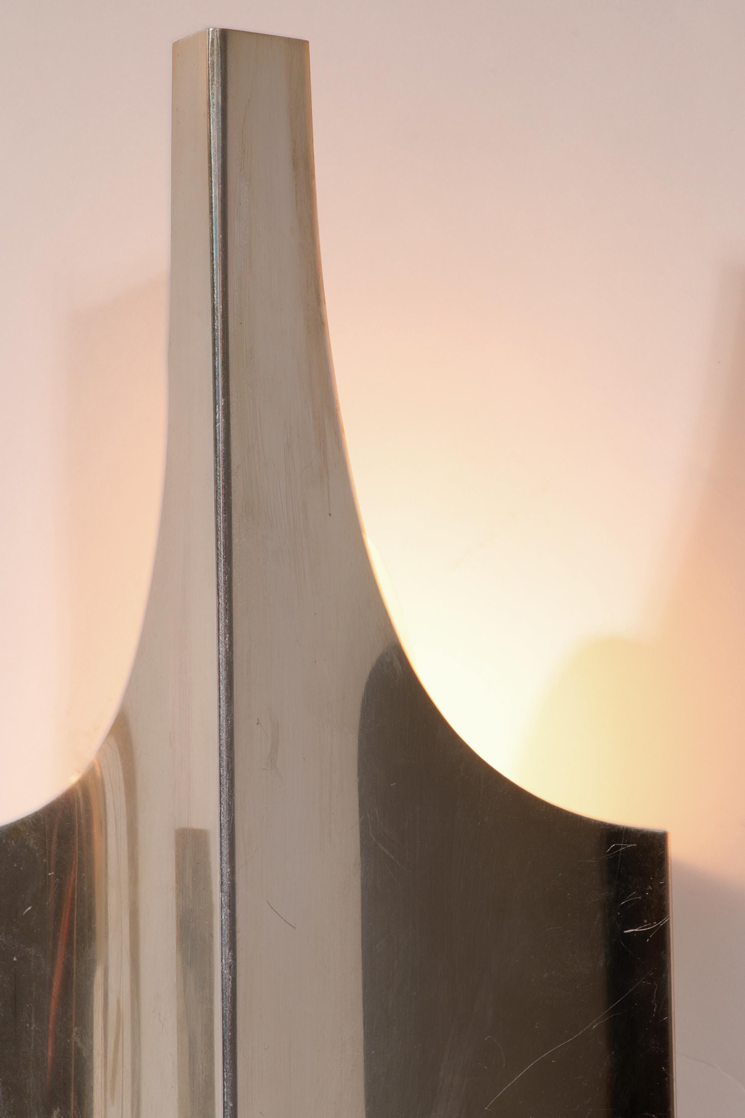 Chrome Mid-Century Silver Wall Lamp by Wilhelm Braun Feldweg – Doria Leuchten, Germany For Sale