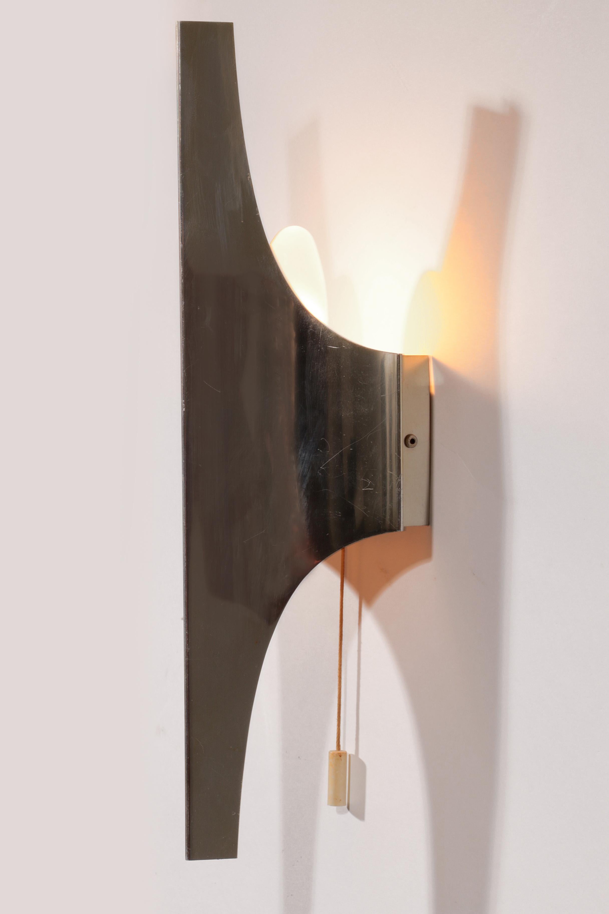 Mid-Century Silver Wall Lamp by Wilhelm Braun Feldweg – Doria Leuchten, Germany For Sale 1