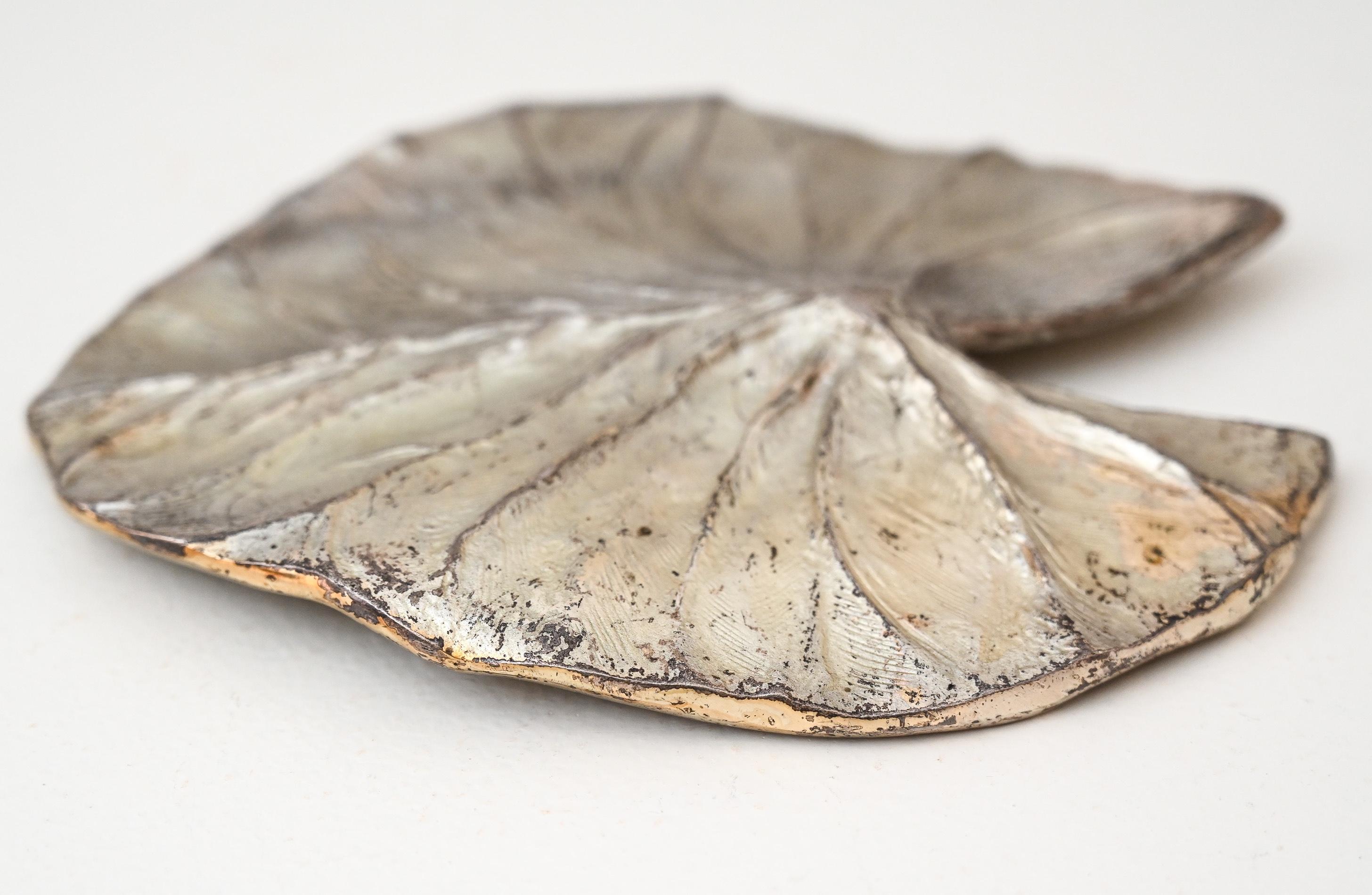 Mid-Century Silvered Bronze Lily Leaf by Chrystaine Charles For Sale 7