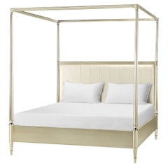 Mid Century Silvered King Size Canopy Bed