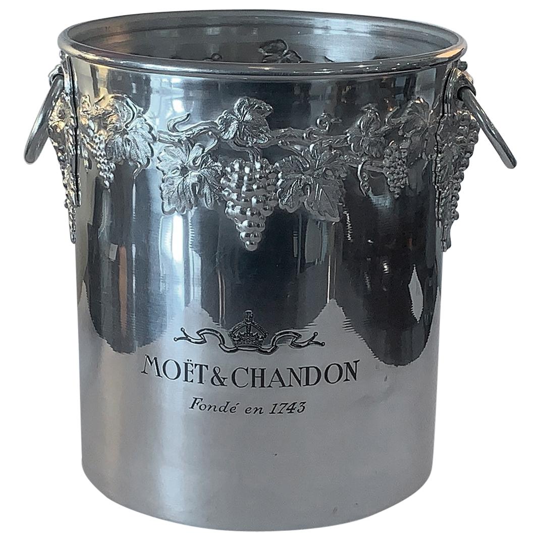 Midcentury Silvered Moet Champagne Ice Bucket Cooler