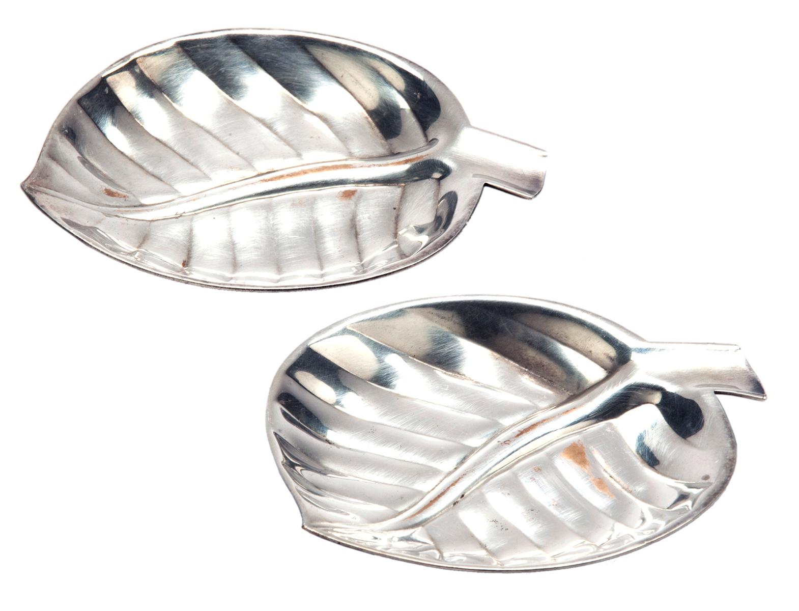20th Century Mid Century Silverplate Leaf Trays For Sale