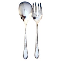 Mid century Silverplate Serving Spoon & Fork