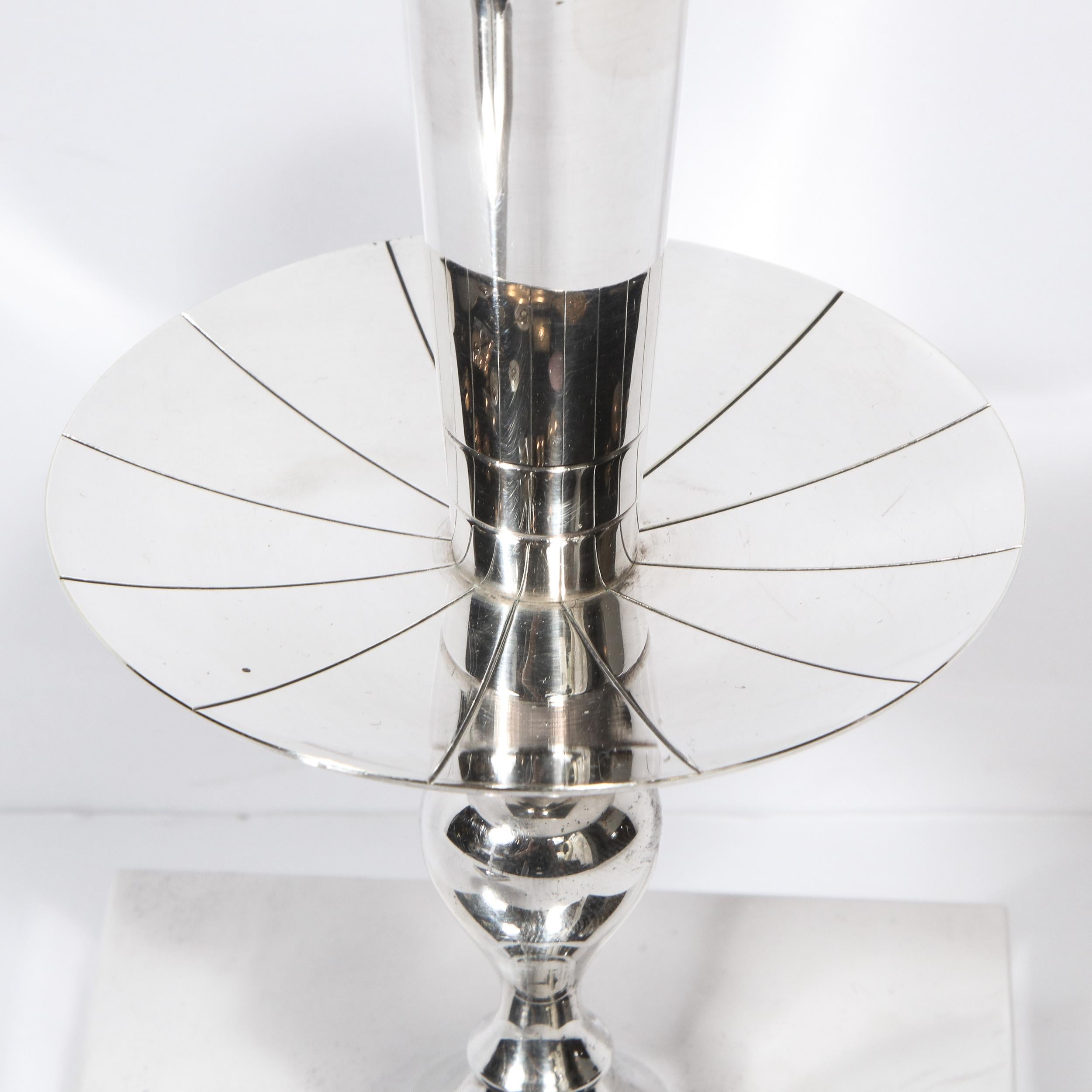 Mid-Century Silverplated Candlesticks by Tommi Parzinger for Dorlyn Silversmiths For Sale 4