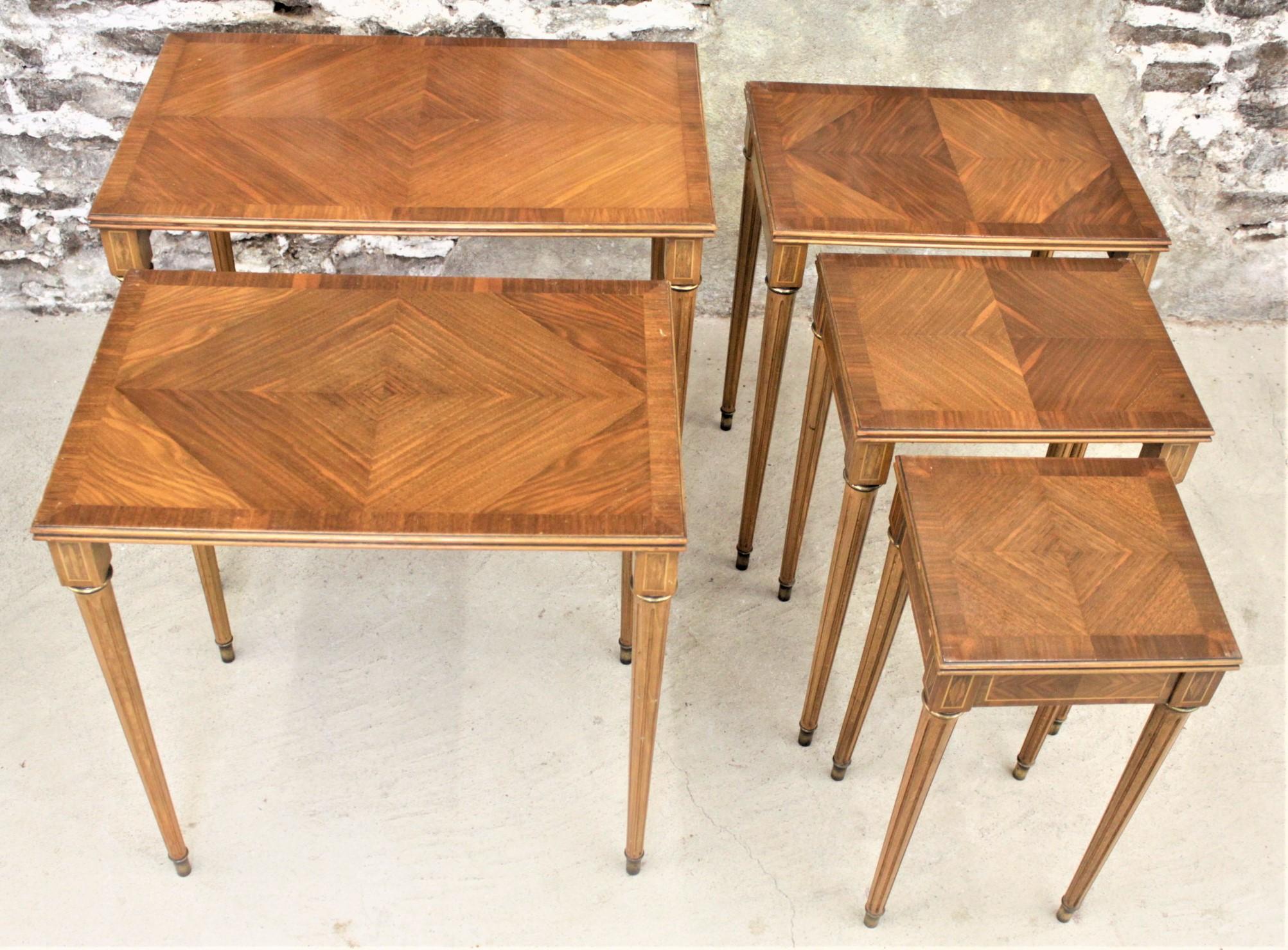 Mid Century Simon Loscertales Bona Neoclassical Revival Styled Nesting Table Set 3