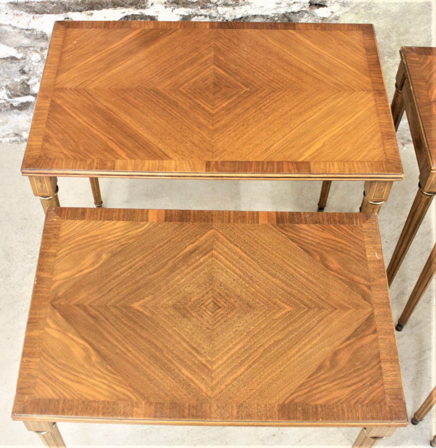 Mid Century Simon Loscertales Bona Neoclassical Revival Styled Nesting Table Set 4