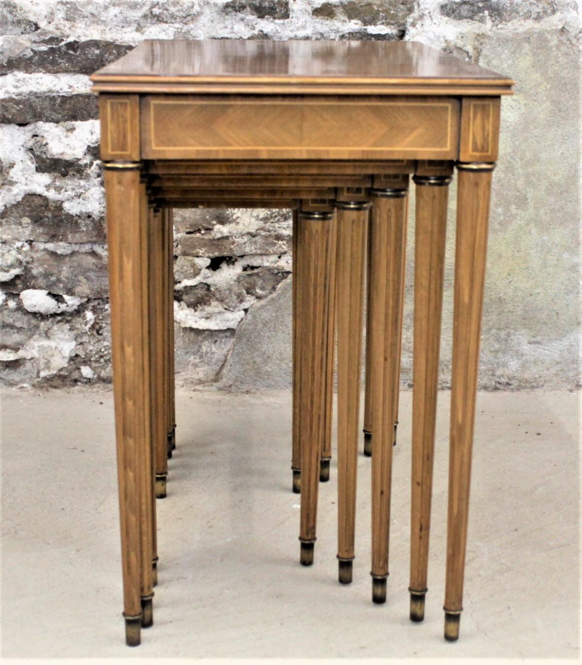 Parquetry Mid Century Simon Loscertales Bona Neoclassical Revival Styled Nesting Table Set