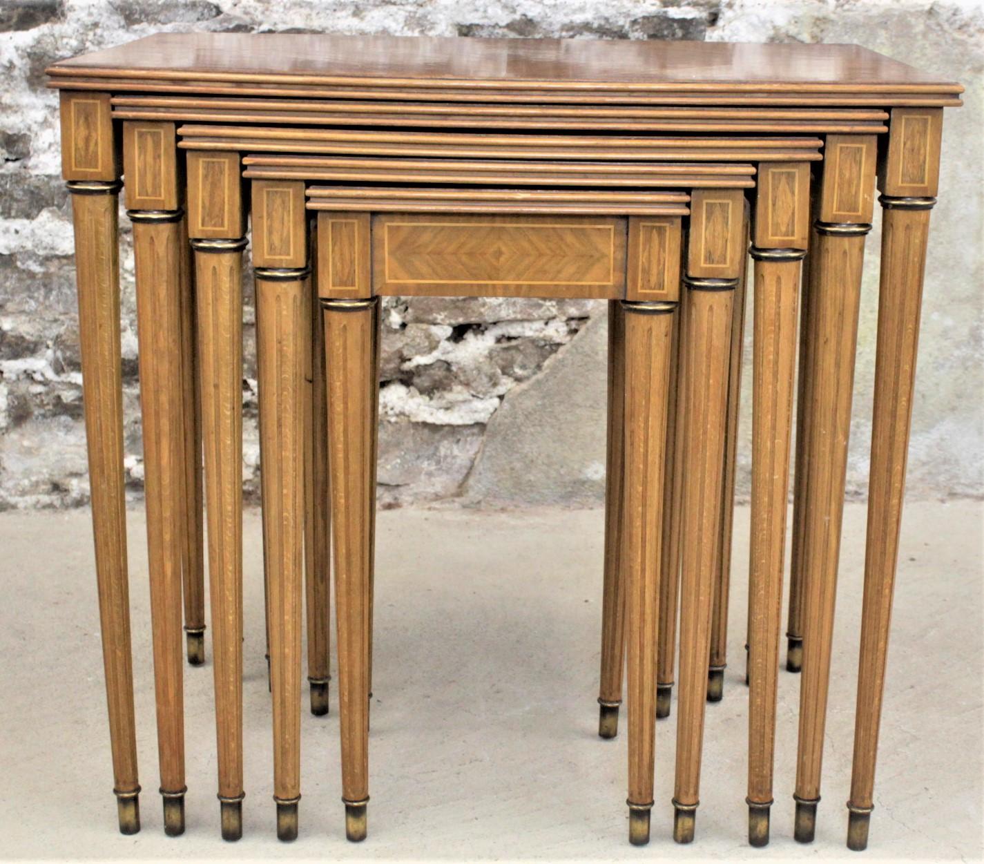 Mid Century Simon Loscertales Bona Neoclassical Revival Styled Nesting Table Set In Good Condition In Hamilton, Ontario