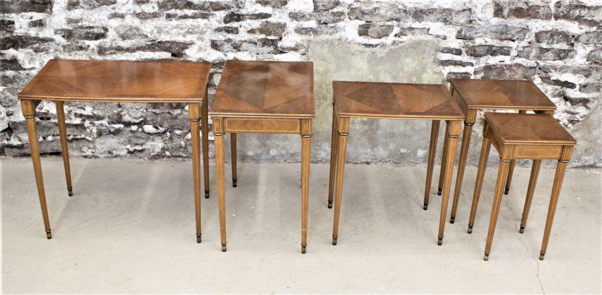 Mid Century Simon Loscertales Bona Neoclassical Revival Styled Nesting Table Set 1