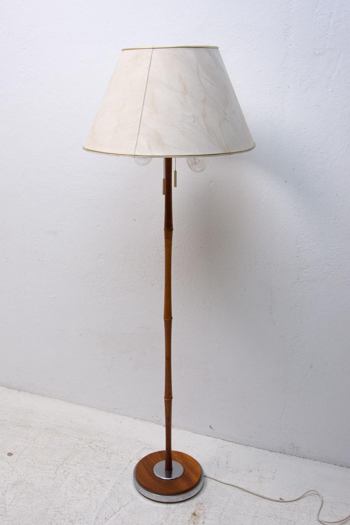 Plated Mid Century Simple Floor Lamp, 1960´s, Czechoslovakia For Sale