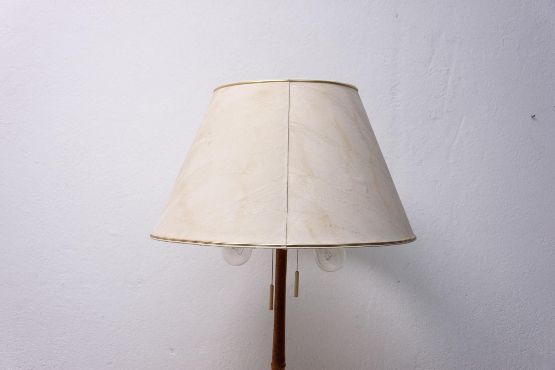 Fabric Mid Century Simple Floor Lamp, 1960´s, Czechoslovakia For Sale