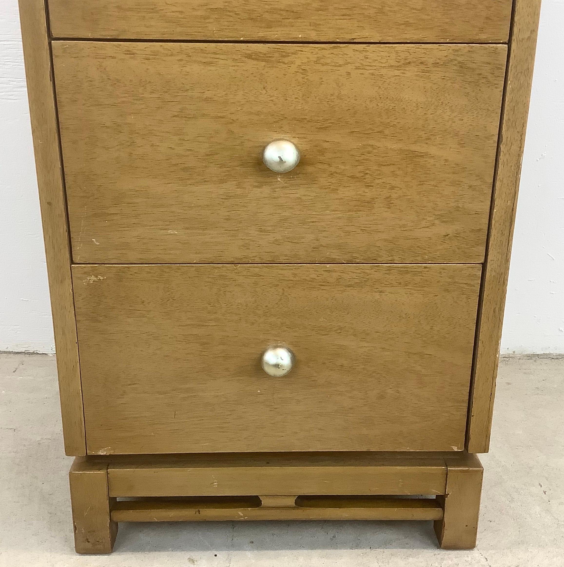 Metal Mid-Century “Simplex” Three Drawer Dresser or Nightstand by Kent Coffey For Sale