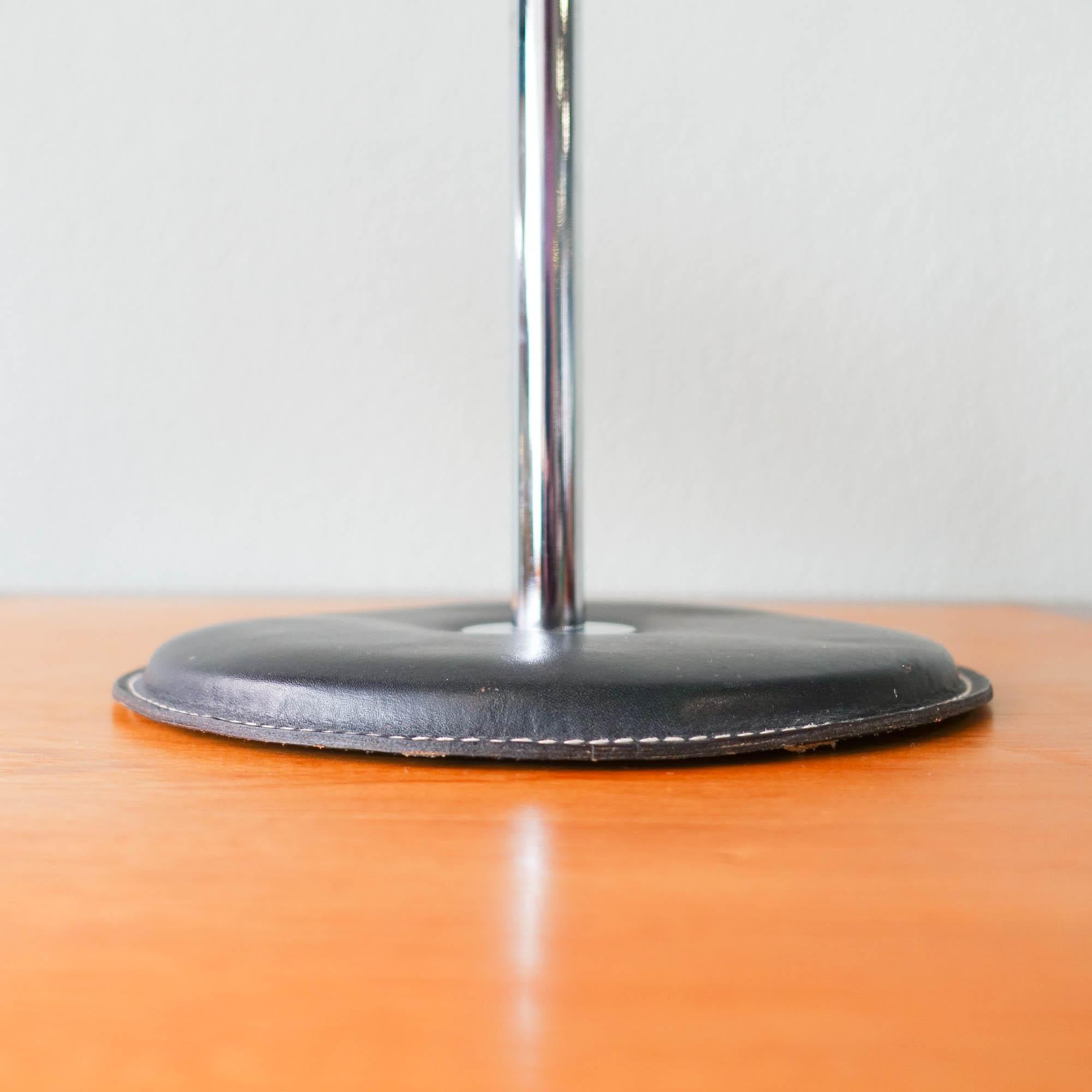 Mid-Century Simris Black Leather & Chrome Desk Lamp by Anders Pehrson for Ateljé 9
