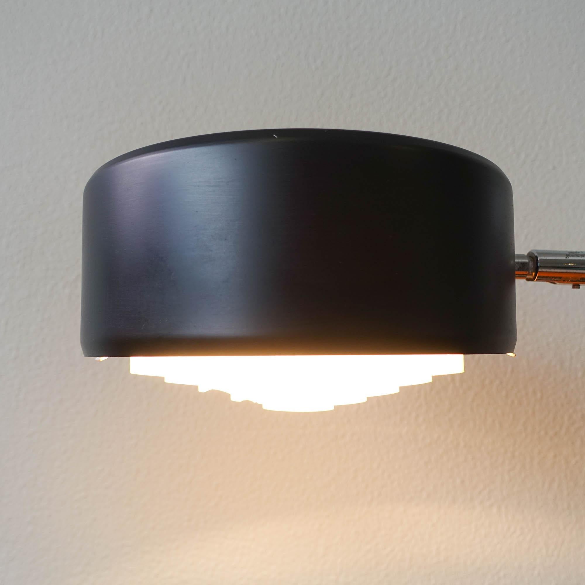 Mid-Century Simris Black Leather & Chrome Desk Lamp by Anders Pehrson for Ateljé 13