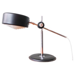 Mid-Century Simris Black Leather & Chrome Desk Lamp by Anders Pehrson for Ateljé