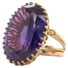 Mid Century Simulated Alexandrite Cocktail Ring