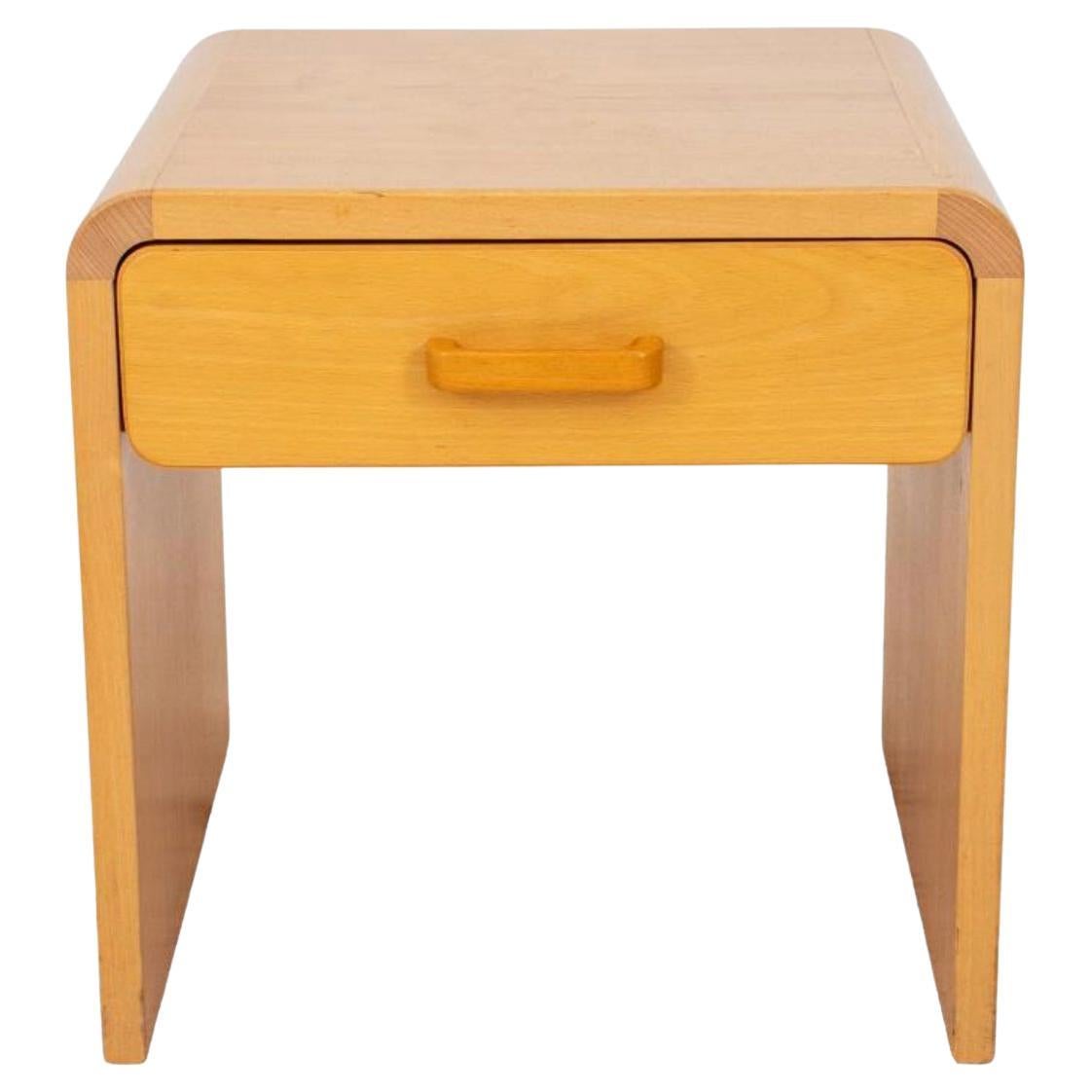 Midcentury Danish Modern maple blonde bedside table nightstand with one drawer. By Jens Ole Christensen for GETAMA. 

Only (1) Nightstand available.

Measures: 17.5