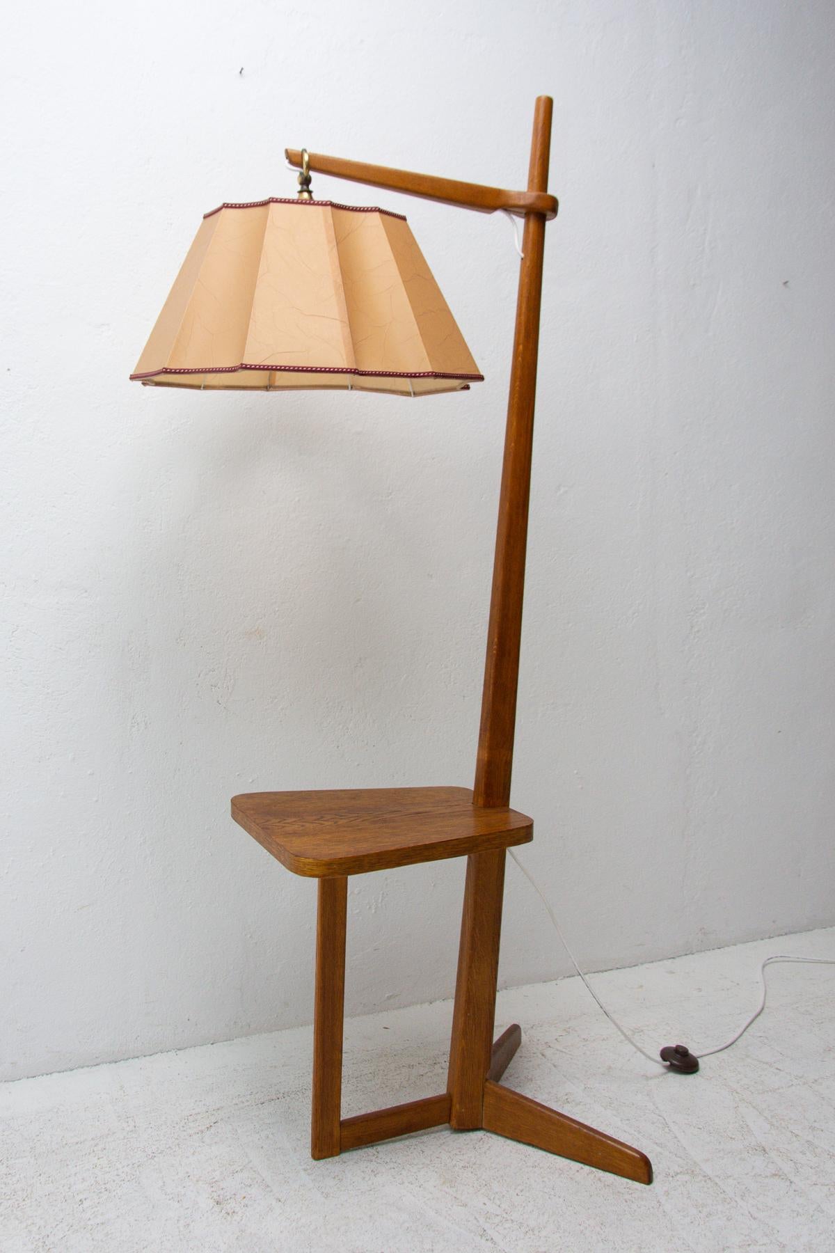 Wood Mid Century Single Floor Lamp from Krasna Jizba, 1950´s, Czechoslovakia