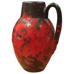 Midcentury Single Handle Lava Glazed Vase