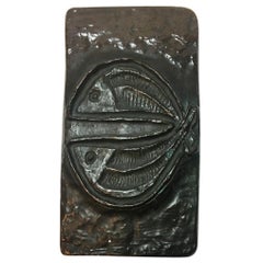 Midcentury Single Two Fish Bronze Front Door Handle