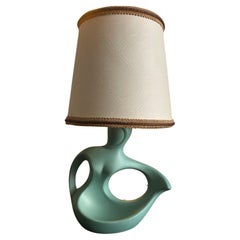 mid century biomorphic ceramic table lamp from the 1950's , France