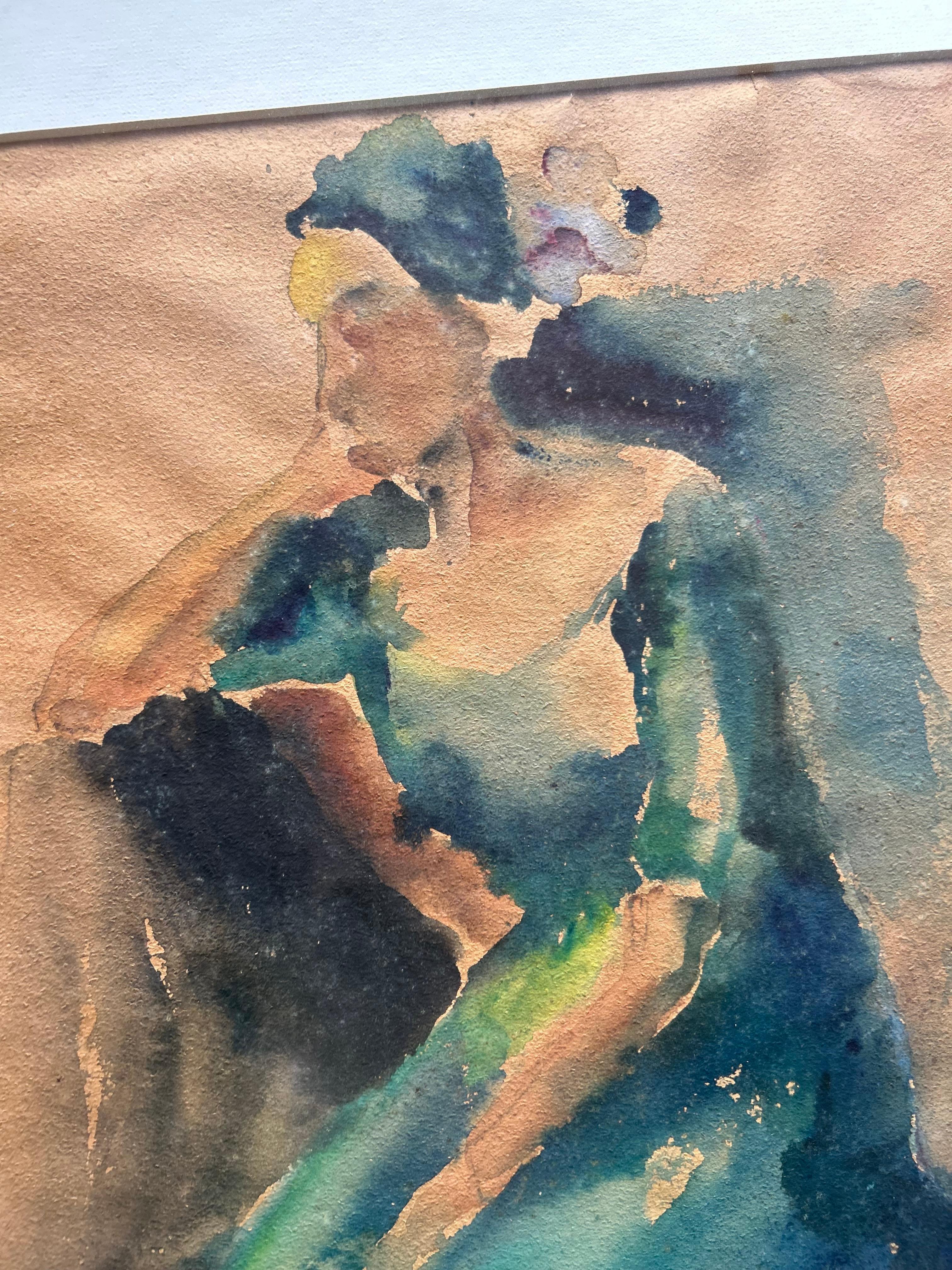 Beautiful watercolor hues. Soft strokes, and such a captivating painting of a woman sitting. Framed and signed by “Nguyen”. This piece was part of an estate sale which included other pieces by the artist dated in the 60’s. The same age has been