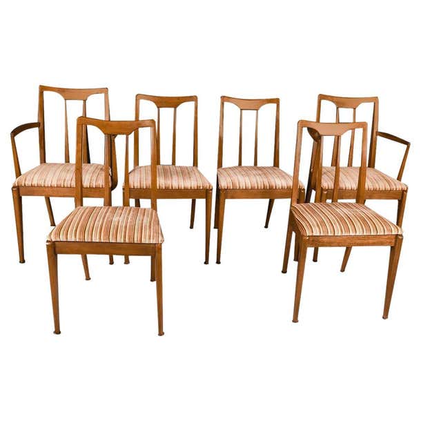 Mid Century Six Dining Chairs John Van Koert Drexel Projection For Sale ...