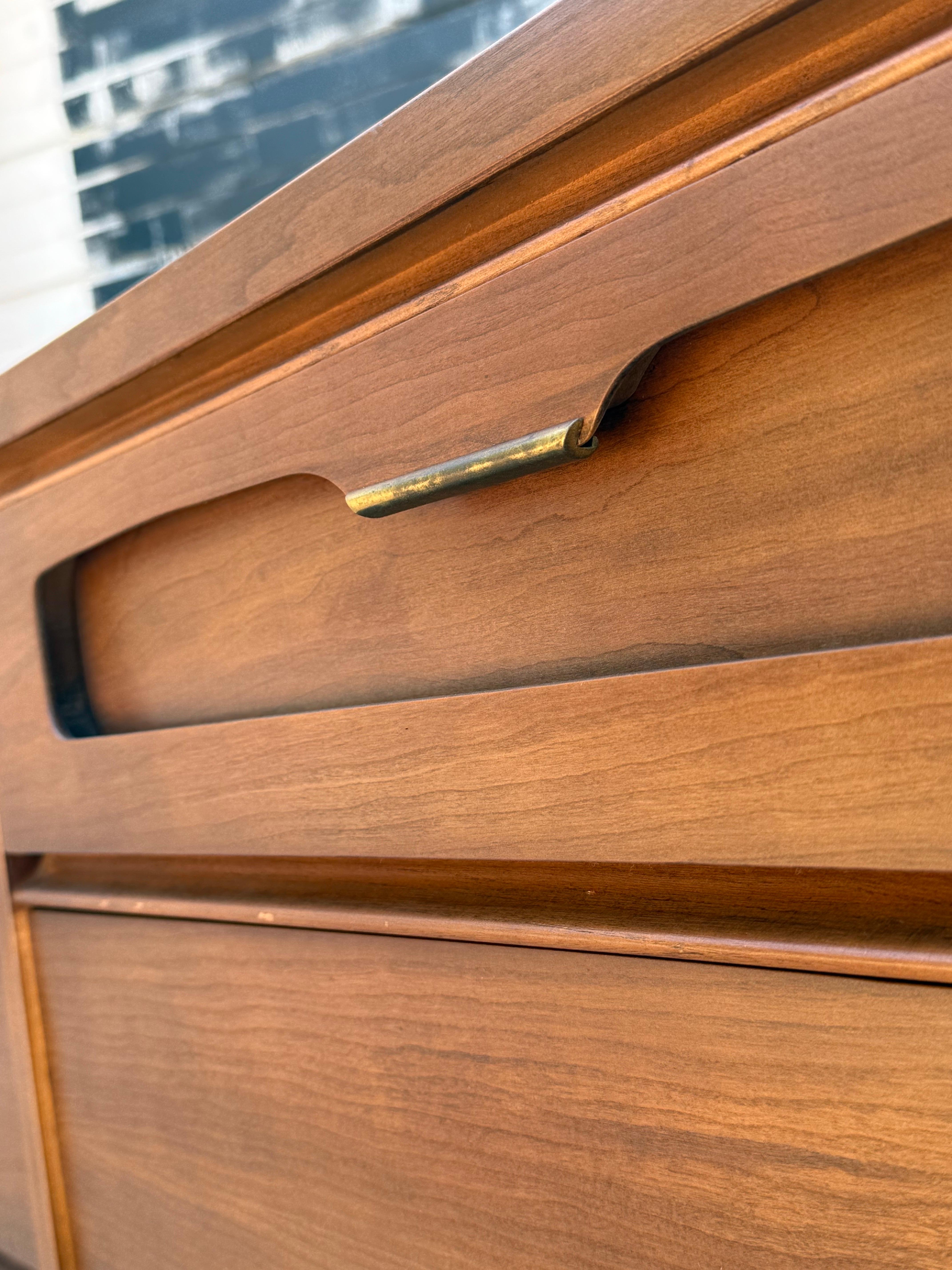 Brass Mid-Century Six Drawer Dresser by Bassett