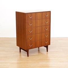 Mid Century Six Drawer Tallboy Dresser by Meredew of Letchworth
