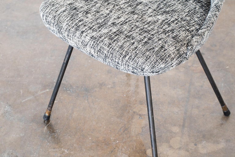 MidCentury Six Grey Reupholstered Chairs For Sale at 1stDibs
