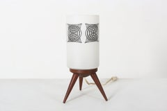 Mid-century sixties table lamp with opaline glass shade, France