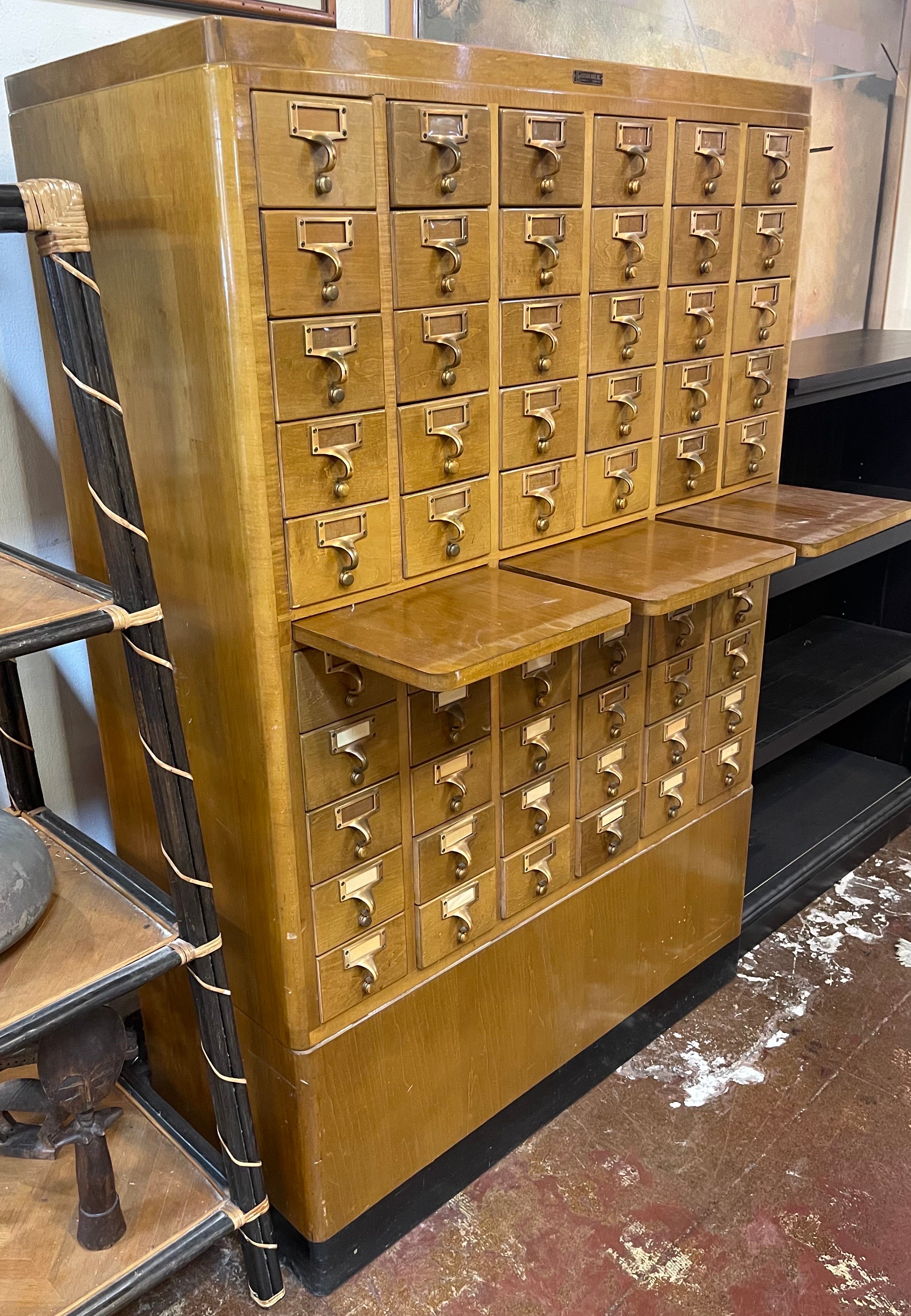 Midcentury Sixty Drawer Library Card Catalog by Gaylord Brothers, Inc 6