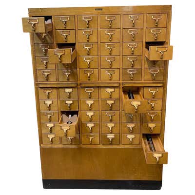 Oak Library Card Catalog File Cabinet at 1stDibs | library card file ...