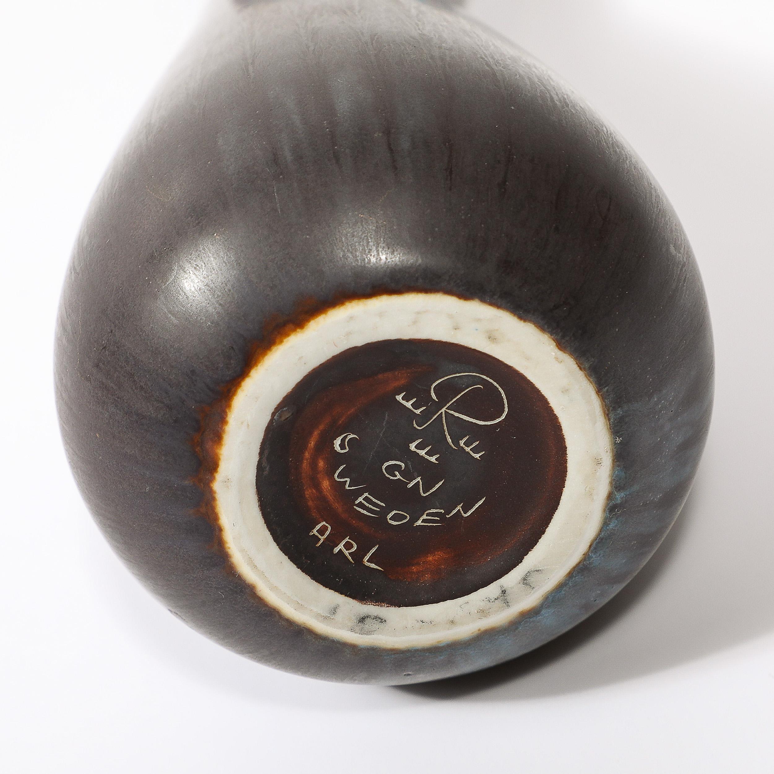 Himmelblau & Kupfer Krug/Vase von Gunnar Nylund für Rörstrand (Mitte des Jahrhunderts) im Angebot 4