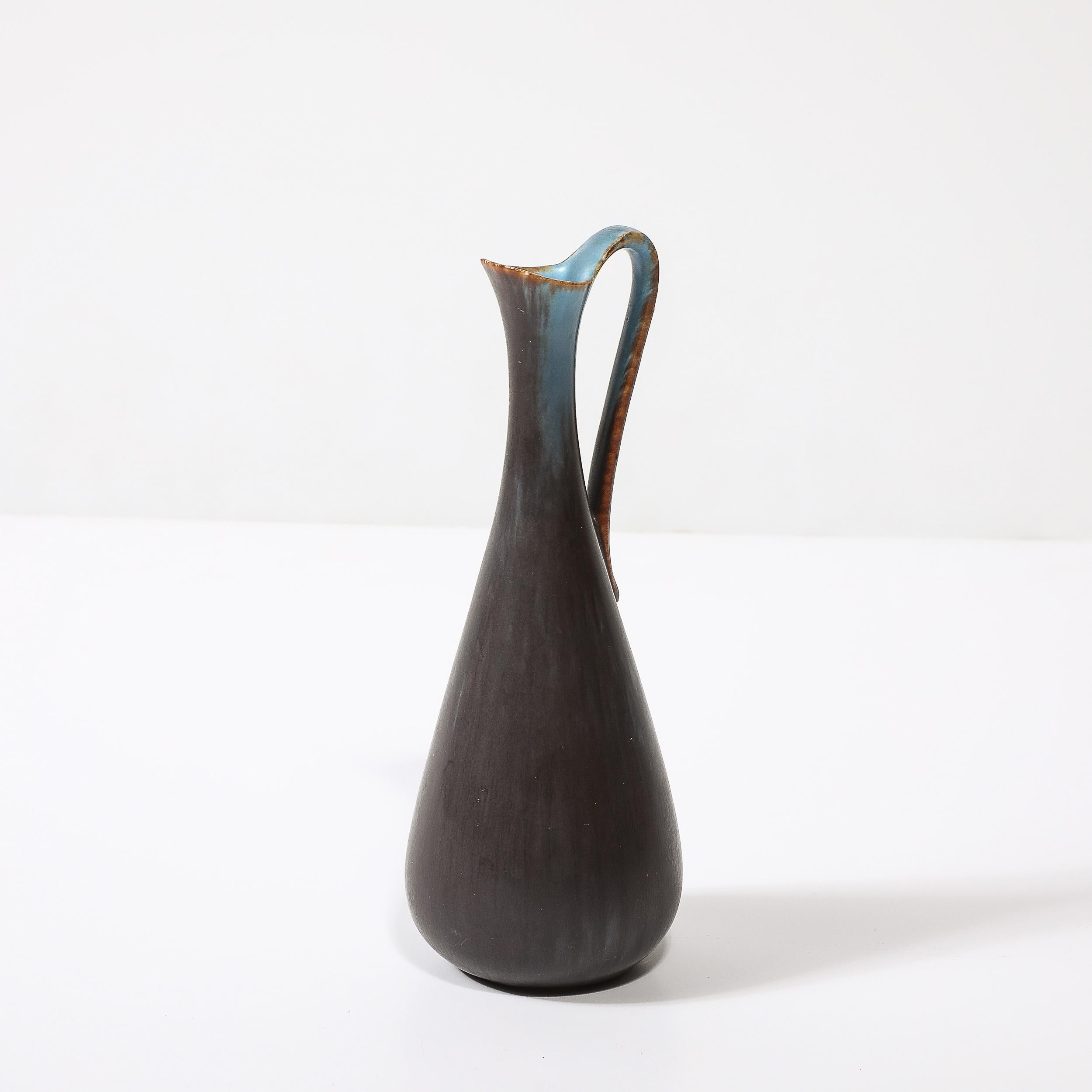 Himmelblau & Kupfer Krug/Vase von Gunnar Nylund für Rörstrand (Mitte des Jahrhunderts) (Schwedisch) im Angebot