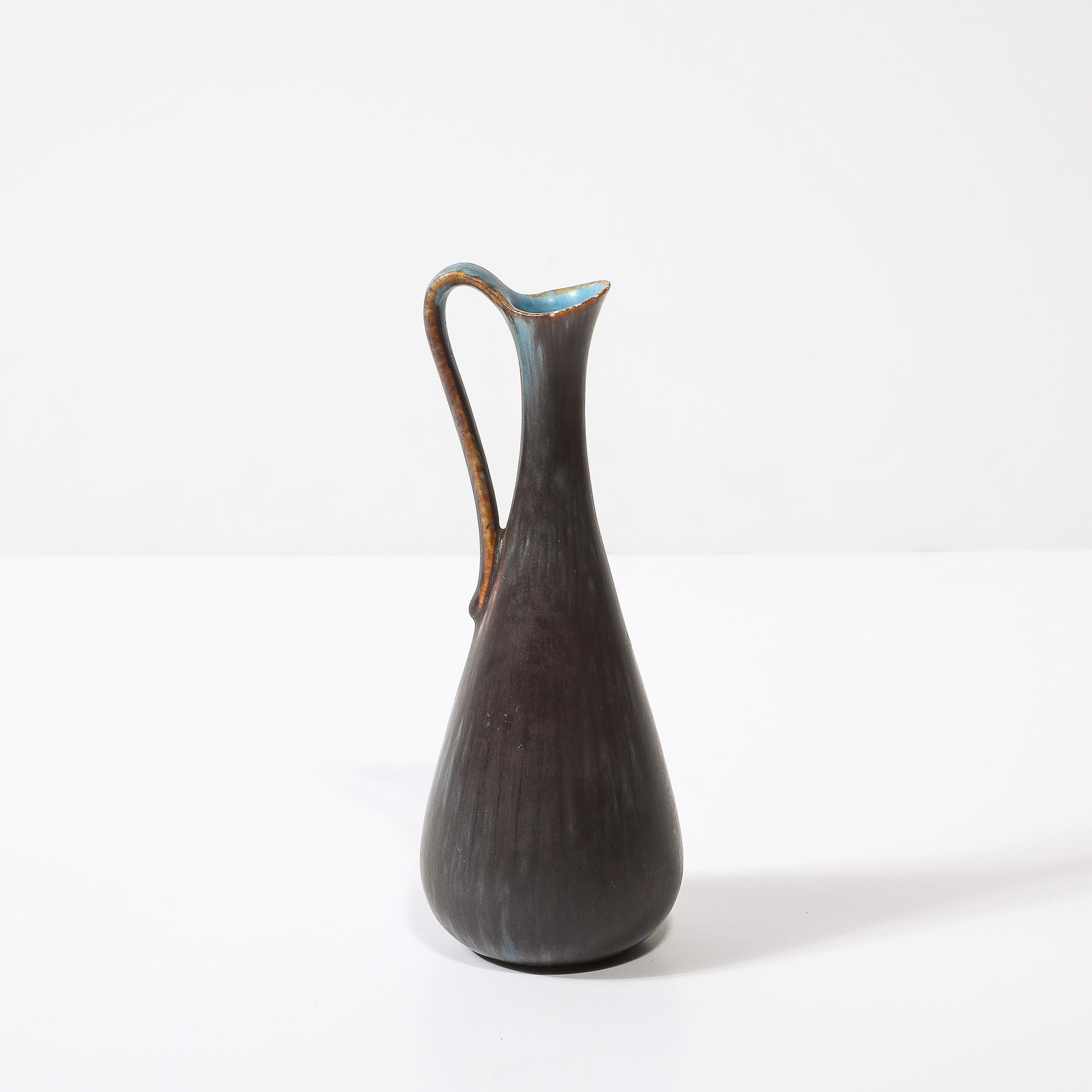 Himmelblau & Kupfer Krug/Vase von Gunnar Nylund für Rörstrand (Mitte des Jahrhunderts) (Keramik) im Angebot
