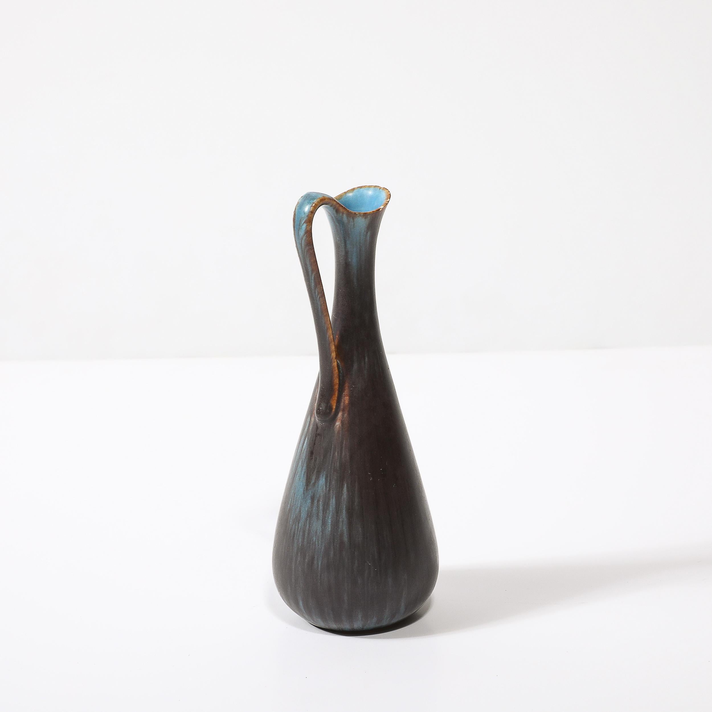 Himmelblau & Kupfer Krug/Vase von Gunnar Nylund für Rörstrand (Mitte des Jahrhunderts) im Angebot 1